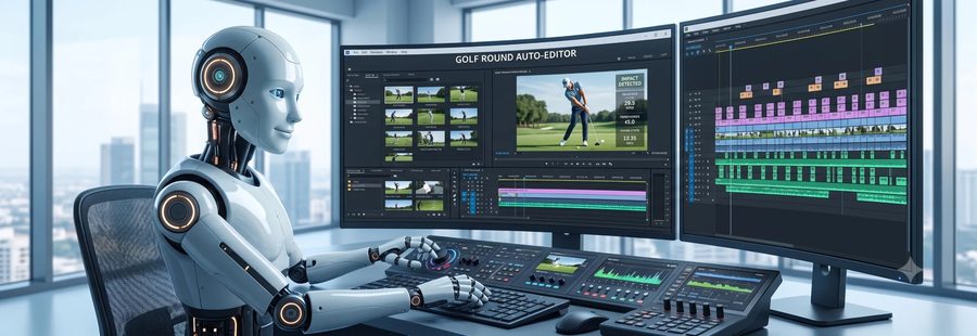 AIが映像からスイングを探して編集するイメージ